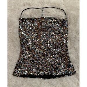 ASTR the label Wm Alicia Tank Top XS Multicolored  Sequined Going Out Shirt Club